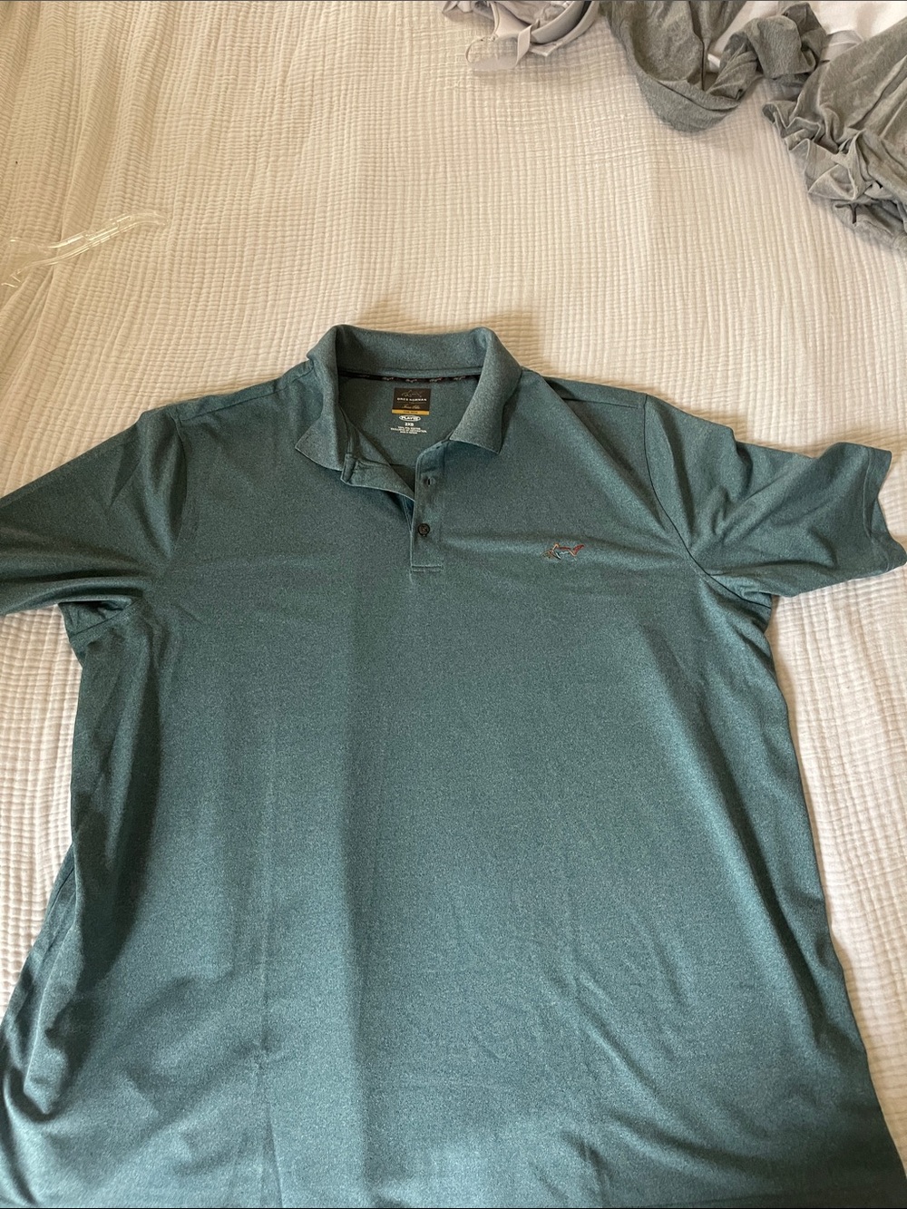 Greg Norman Men’s Polo in Teal Green with Embroidered Logo